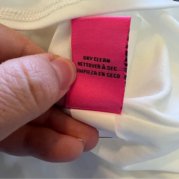 Betsey Johnson NWT Off White Puff Sleeve Faux Wrap Dress Size 12 - Picture 7 of 7